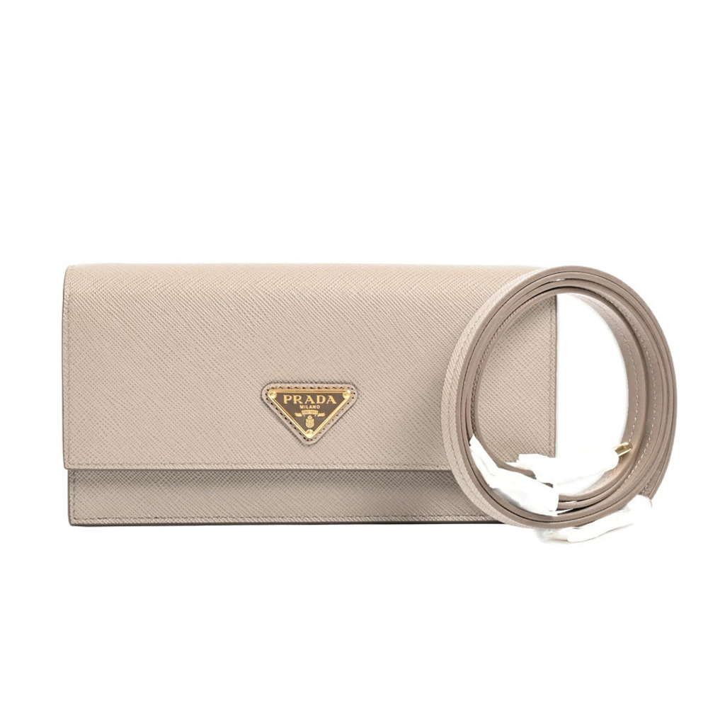 Prada Saffiano Long Shoulder Bag Gray